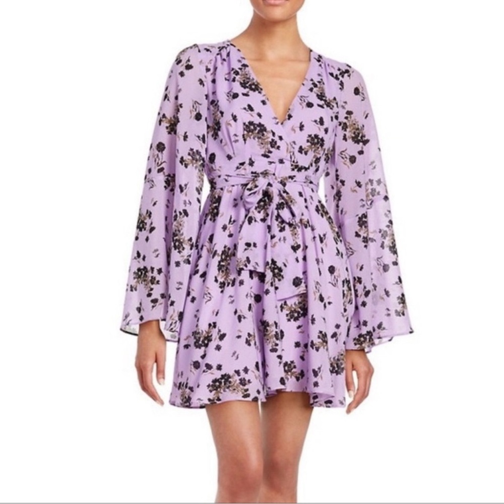 Free People Lilac Floral Mini Dress